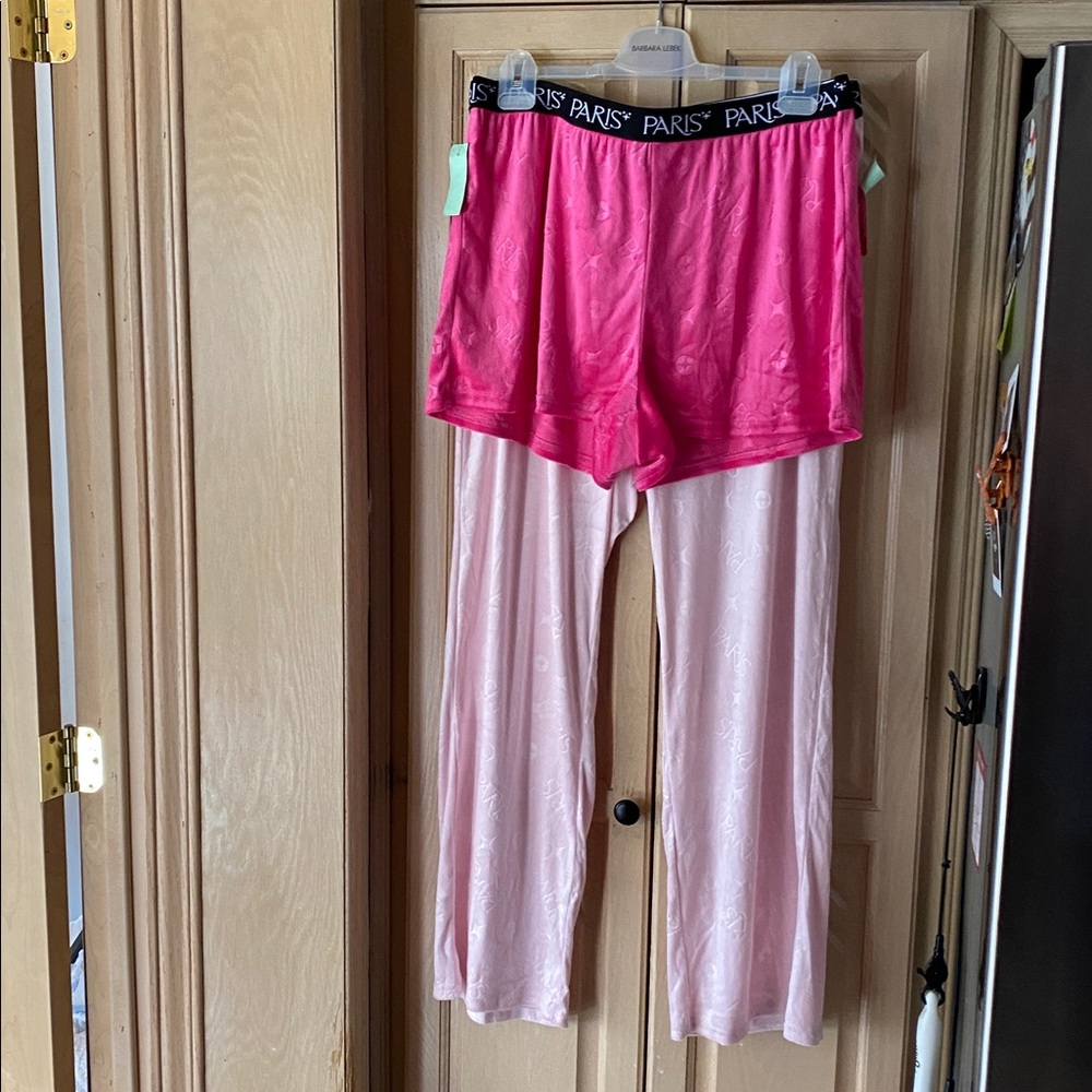 Paris Hilton light pink and dark pink 2 piece lounge set NWT size XL
